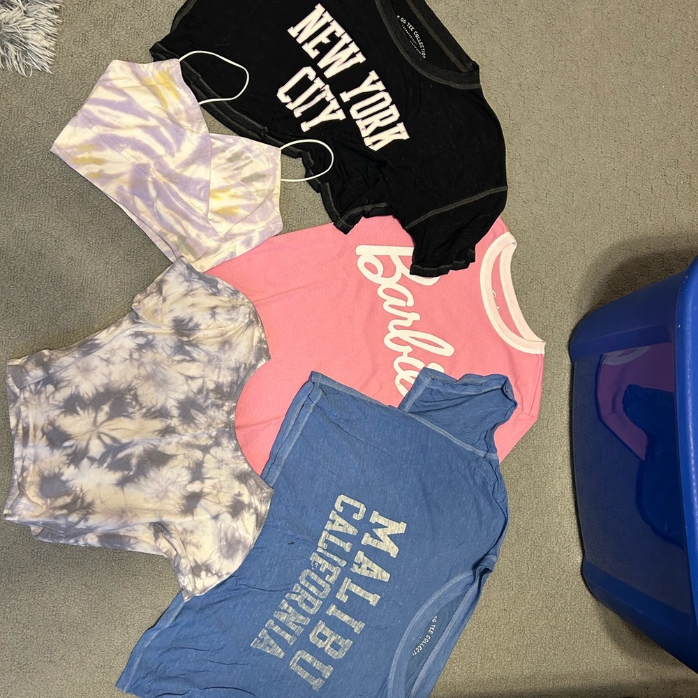 Lot of tops   Aeropostale Crop Boyfriend Tees Barbie tee , cami and crop